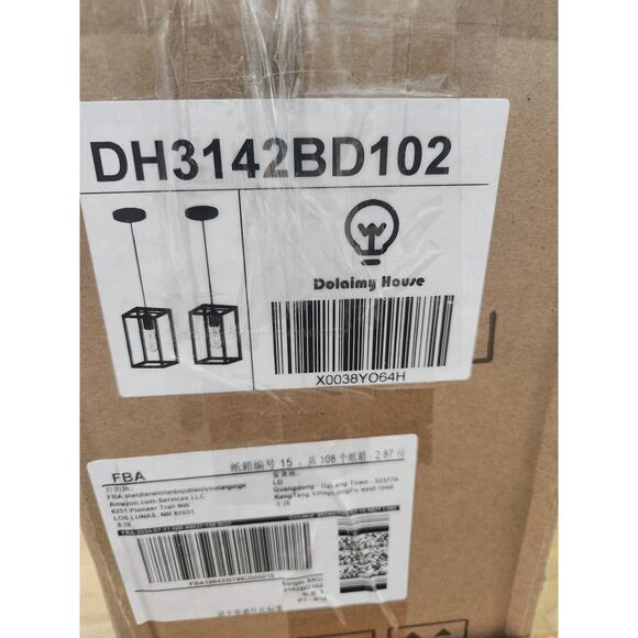 2 Pack Rustic Modern Farmhouse Pendant Lights Oil Rubbed Brown Cage Fixture - Picture 4 of 4